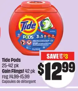 Chalo FreshCo Tide Pods 25-42 pk Gain Flings! 42 pk offer