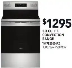 RONA WHIRLPOOL 5.3 CU. FT. CONVECTION RANGE offer