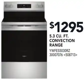 RONA WHIRLPOOL 5.3 CU. FT. CONVECTION RANGE offer