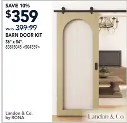 RONA LANDON & CO BARN DOOR KIT offer