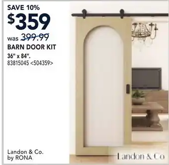 RONA LANDON & CO BARN DOOR KIT offer