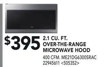 RONA 2.1 CU. FT. OVER-THE-RANGE MICROWAVE HOOD offer