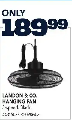 RONA LANDON & CO. HANGING FAN offer