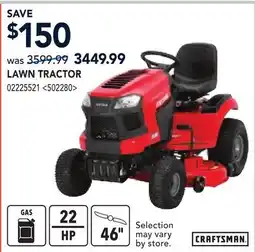 RONA CRAFTSMAN LAWN TRACTOR offer