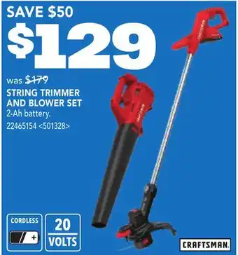 RONA CRAFTSMAN STRING TRIMMER AND BLOWER SET offer