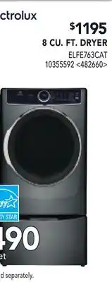 RONA ELECTROLUX 8 CU. FT. DRYER offer