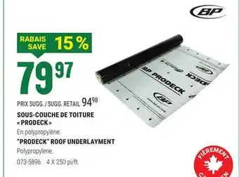 BMR SOUS-COUCHE DE TOITURE PRODECK offer
