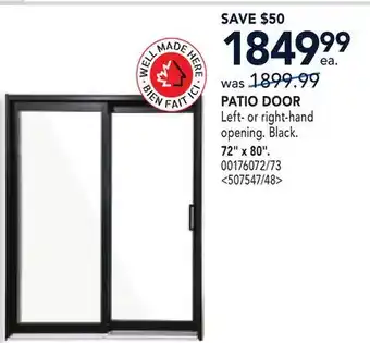RONA PATIO DOOR offer