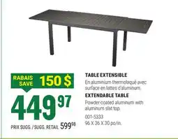 BMR TABLE EXTENSIBLE offer