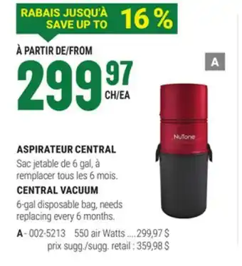 BMR ASPIRATEUR CENTRAL offer