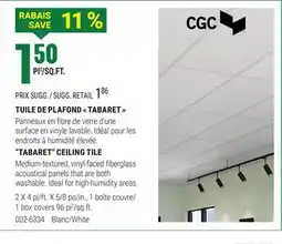 BMR TUILE DE PLAFOND  TABARET  offer