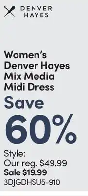 Mark's Women's Denver Hayes Mix Media Midi Dress offer