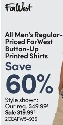 Mark's FarWest Button-Up Printed Shirts offer