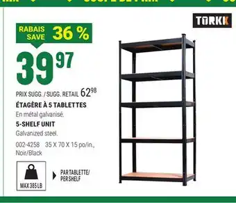 BMR ÉTAGÈRE À 5 TABLETTES offer