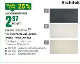 BMR TUILE DE PORCELAINE  PUBLIC  offer