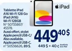 Walmart iPad (A16) Wi-Fi 128GB offer