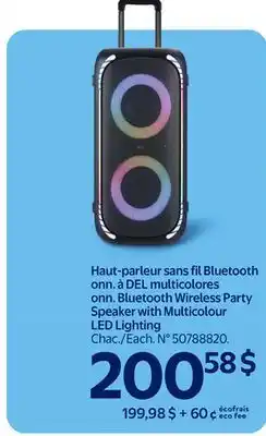 Walmart Bluetooth Wireless Party Speaker with Multicolour LED Lighting offer