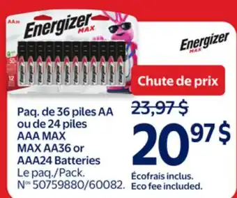 Walmart MAX AA36 Batteries offer