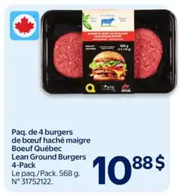 Walmart Lean Ground Burgers 4-Pack offer