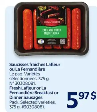 Walmart Fresh Lafleur or La Fernandière Breakfast or Dinner Sausages offer
