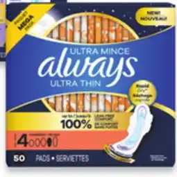 Walmart Ultra Thin Pads 46s — 62s offer