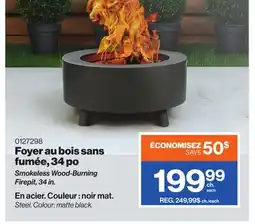 Patrick Morin Smokeless Outdoor Fireplace, 33.86 in. x 33.86 in. x 16.06 in., black offer
