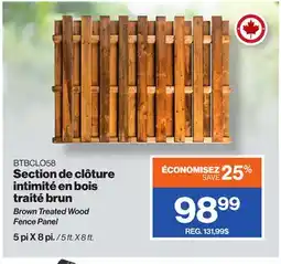 Patrick Morin Brown treated wood fence panel offer