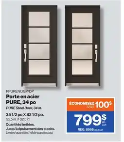 Patrick Morin PURE Steel Door, 34 in offer