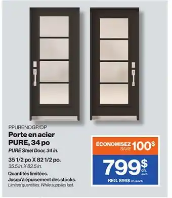 Patrick Morin PURE Steel Door, 34 in offer