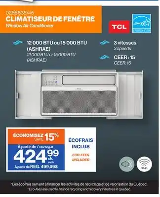 Patrick Morin TCL Window Air Conditioner, Q-SERIE, 12 000 BTU offer