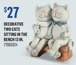 Canac Decorative Two Cats Sitting in the Bench 13 in offer