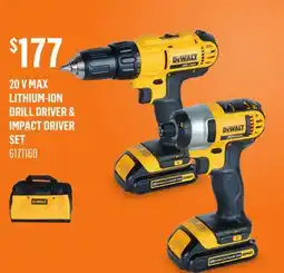 Canac 20 V Max Lithium-Ion Drill Driver & Impact Driver Set offer