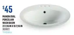 Canac Manon Oval Porcelain Wash Basin 22 1/16 in x 18 7/16 in offer