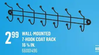 Canac Wall-Mounted 7-Hook Coat Rack 16 3/8 in offer