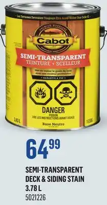 Canac SEMI-TRANSPARENT DECK & SIDING STAIN 3.78Â L offer