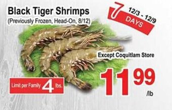 T&T Supermarket Black Tiger Shrimps offer