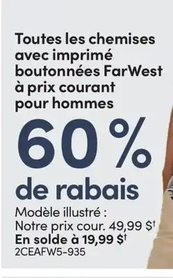 L'équipeur Toutes les chemises avec imprimé boutonnées FarWest à prix courant pour hommes offer
