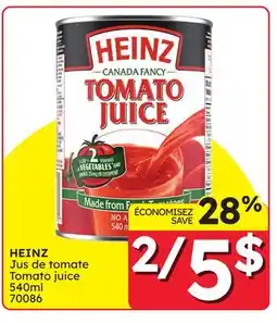 Rossy HEINZ Tomato juice offer