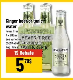 Mayrand Tonic Water or Ginger Beer200 ml x4 Fever Tree offer