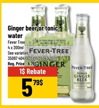Mayrand Tonic Water or Ginger Beer200 ml x4 Fever Tree offer