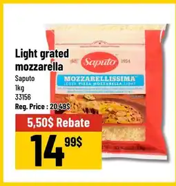 Mayrand Light Grated Mozzarellissima 1 kg Saputo offer