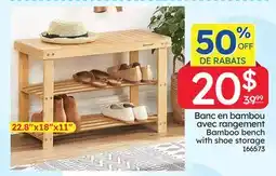 Rossy Bamboo bench with shoe storage offer