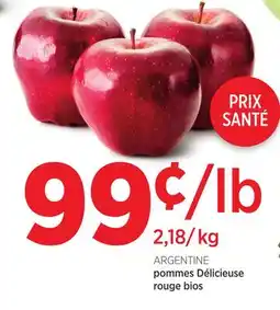 Avril ARGENTINE pommes Délicieuse rouge bios offer