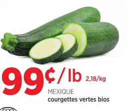 Avril MEXIQUE courgettes vertes bios offer