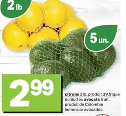 L'Intermarché CITRONS 2 LB, AVOCATS 5 UN offer