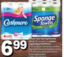 L'Intermarché ESSUIE-TOUT SPONGETOWELS ULTRA, 3/6 ROULEAUX OU PAPIER HYGIÉNIQUE CASHMERE, 8/12 ROULEAUX offer