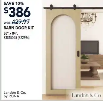 RONA BARN DOOR KIT offer