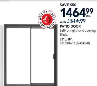 RONA PATIO DOOR offer