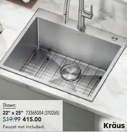 RONA 22 x 25 KRÄUS kitchen sinks offer