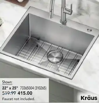 RONA 22 x 25 KRÄUS kitchen sinks offer